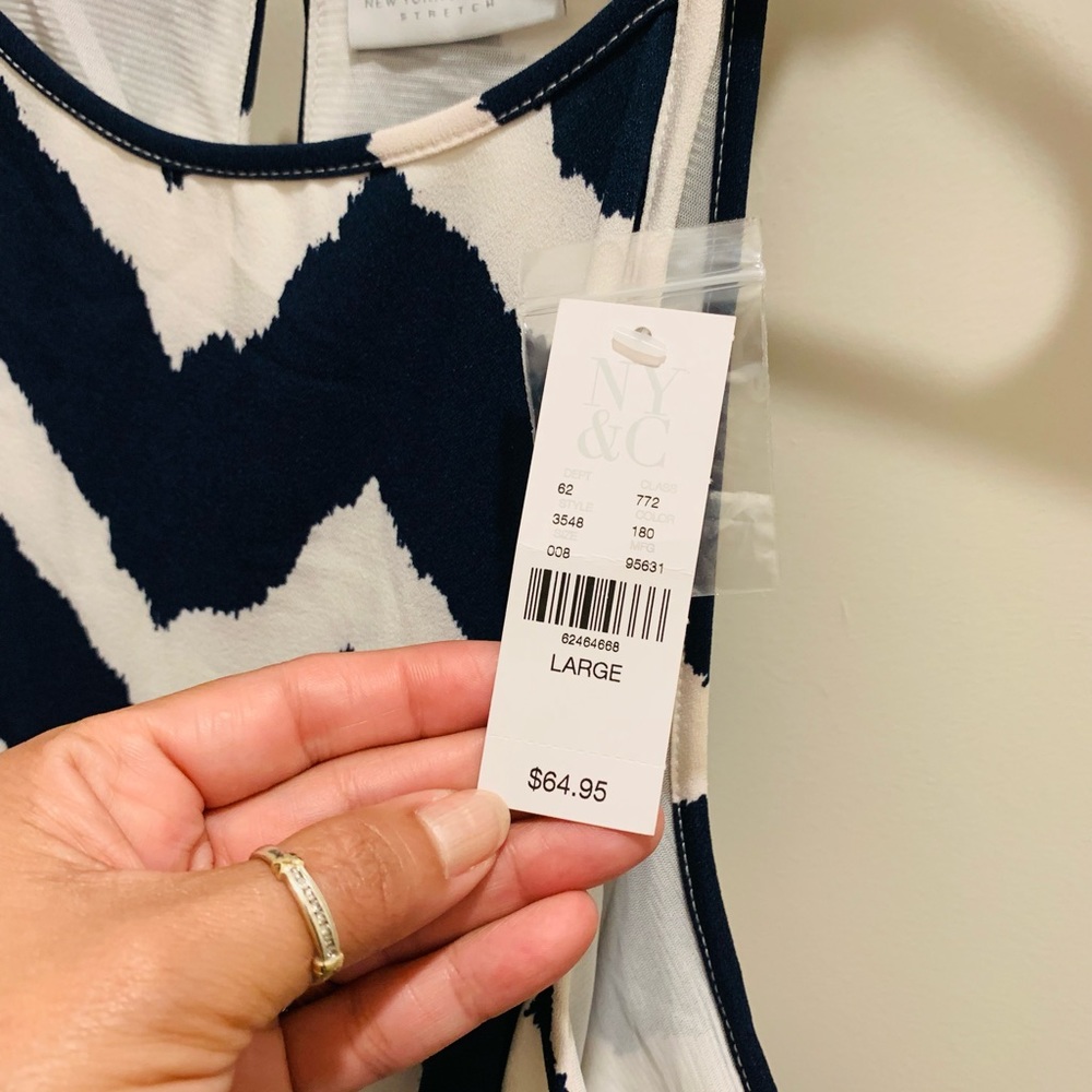 COPY - Lined blue/white dress